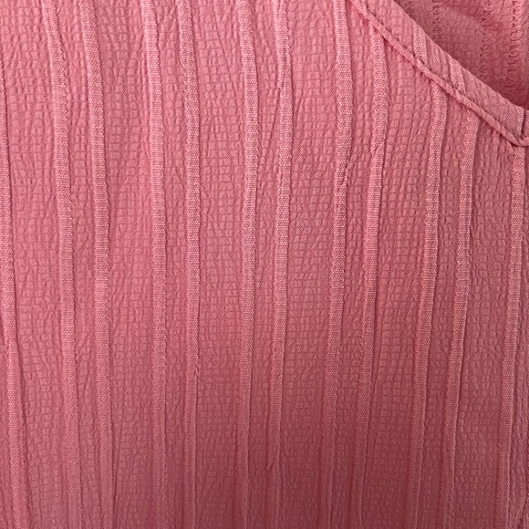 Pink V-Neck Ruffle Sleeve Top - Picture 3 of 5